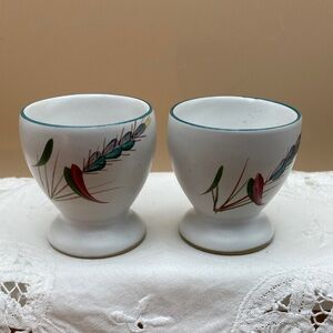 Set of 2 Denby Greenwheat Egg Cups - Vintage